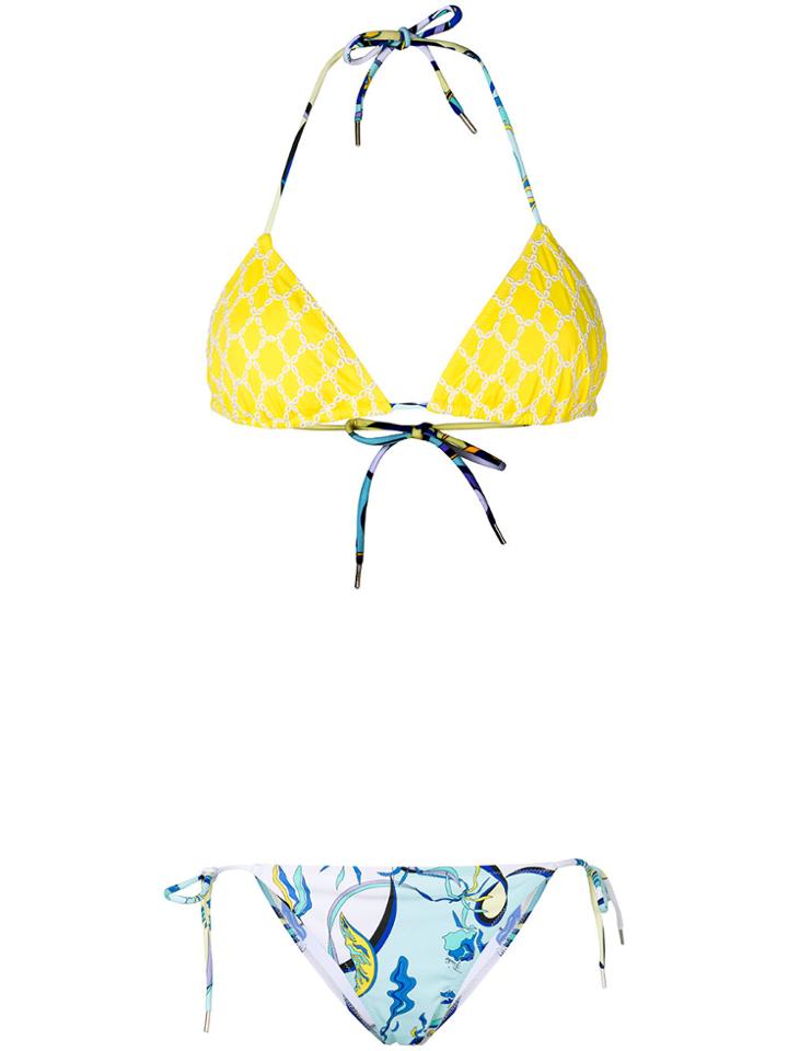 Emilio Pucci Printed Triangle Bikini Set - Multicolour