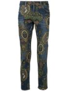 Dolce & Gabbana Baroque Print Jeans - Blue