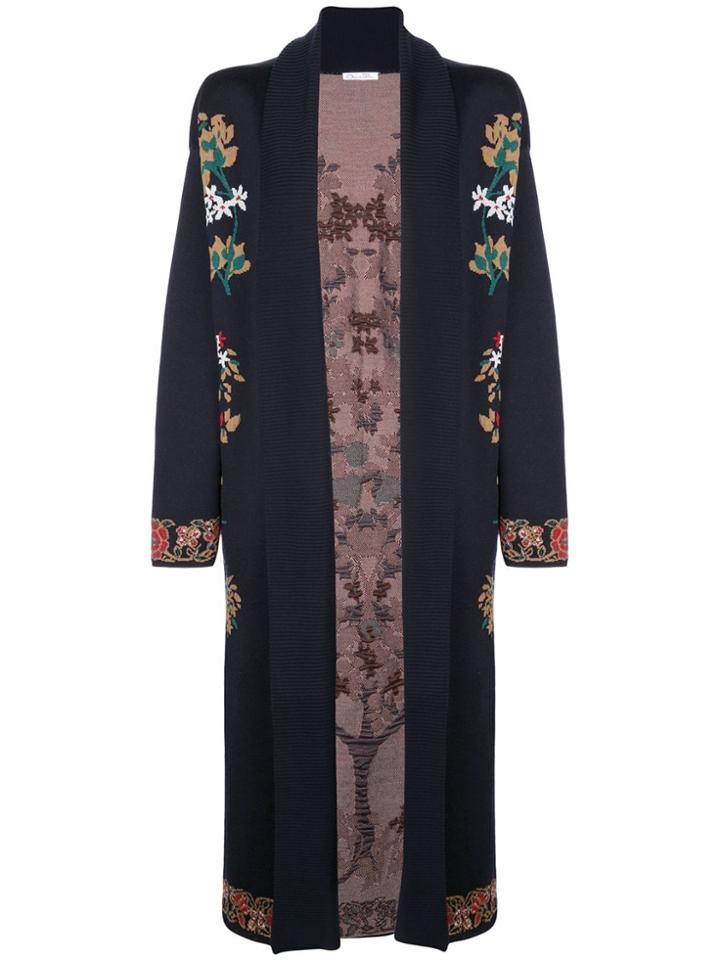 Oscar De La Renta Floral Pattern Cardigan - Neutrals