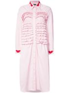 Simone Rocha Frill Ruched Dress With Beaded Appliqué - Pink