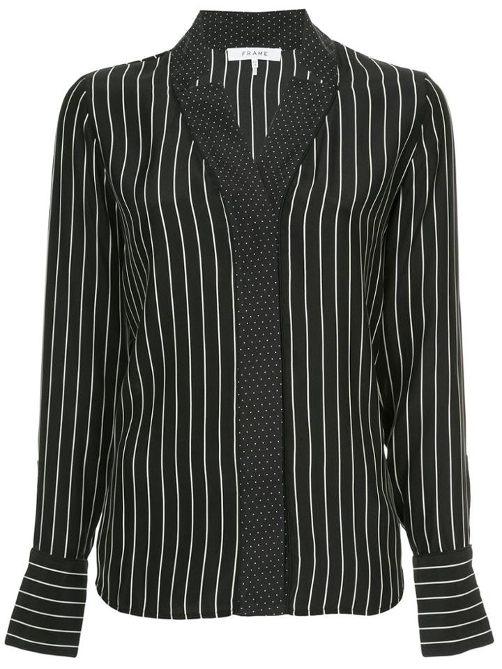 Frame Denim Spot And Stripe Print Blouse - Black