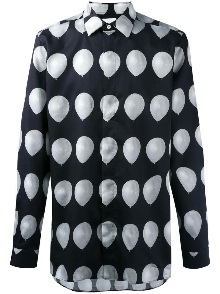 Paul Smith Balloon Print Shirt, Men's, Size: 16, Black, Cotton