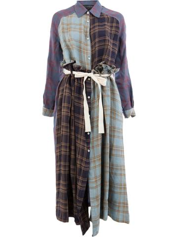 Miaoran Tartan Dress - Blue