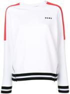 Dkny Zip Detail Colour Block Pullover - White