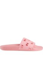 Gucci Rubber Gg Slide Sandals - Pink