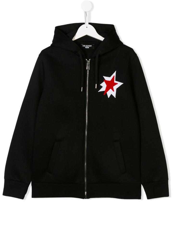 Neil Barrett Kids Teen Full Zip Hoodie - Black
