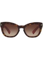 Valentino Eyewear Valentino Garavani Cat Eye Sunglasses - Brown