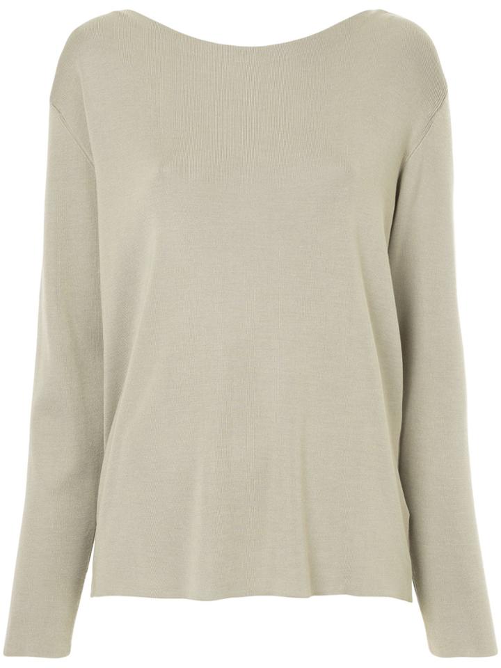 Des Prés Boat Neck Jumper - Green