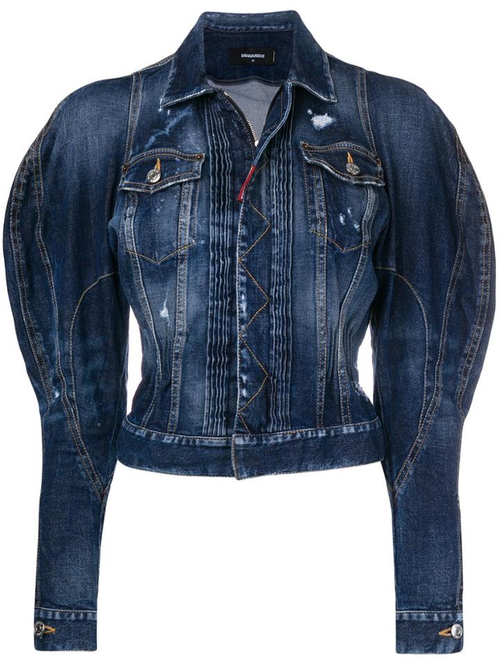 Dsquared2 Exaggerated-sleeve Denim Jacket - Blue