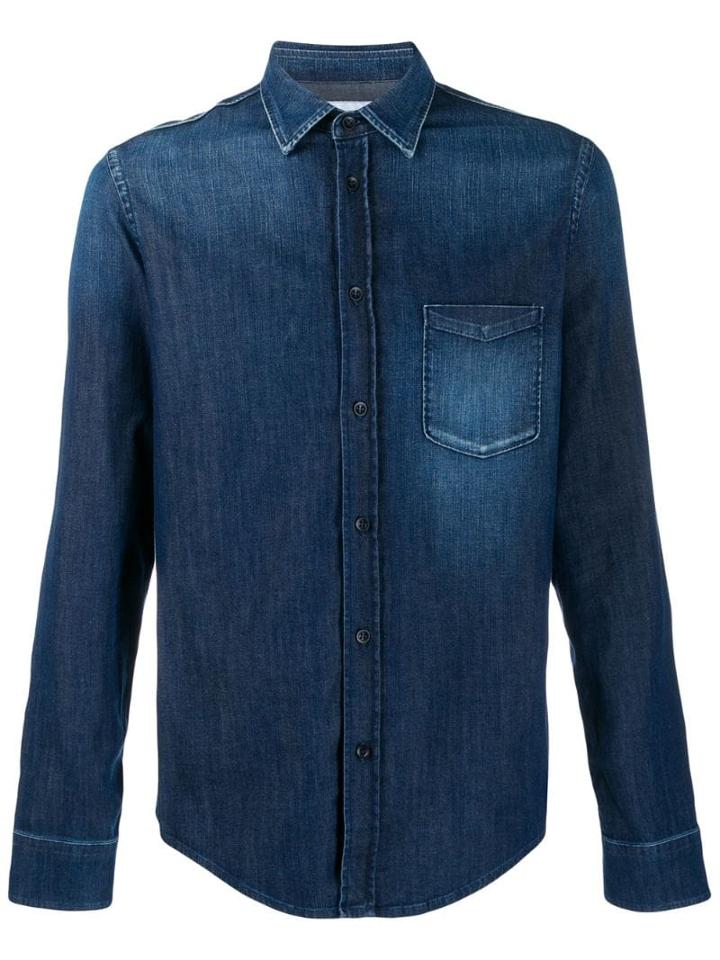 Dondup Plain Denim Shirt - Blue