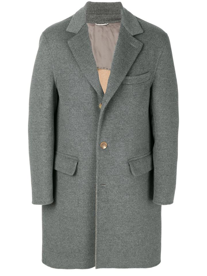 Brunello Cucinelli Tailored Long Sleeved Coat - Grey