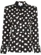 Rebecca De Ravenel Polka Dot Safari Silk Jacket - Black
