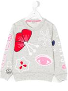 Kenzo Kids - Multi Icon Sweatshirt - Kids - Cotton/spandex/elastane - 8 Yrs, Grey