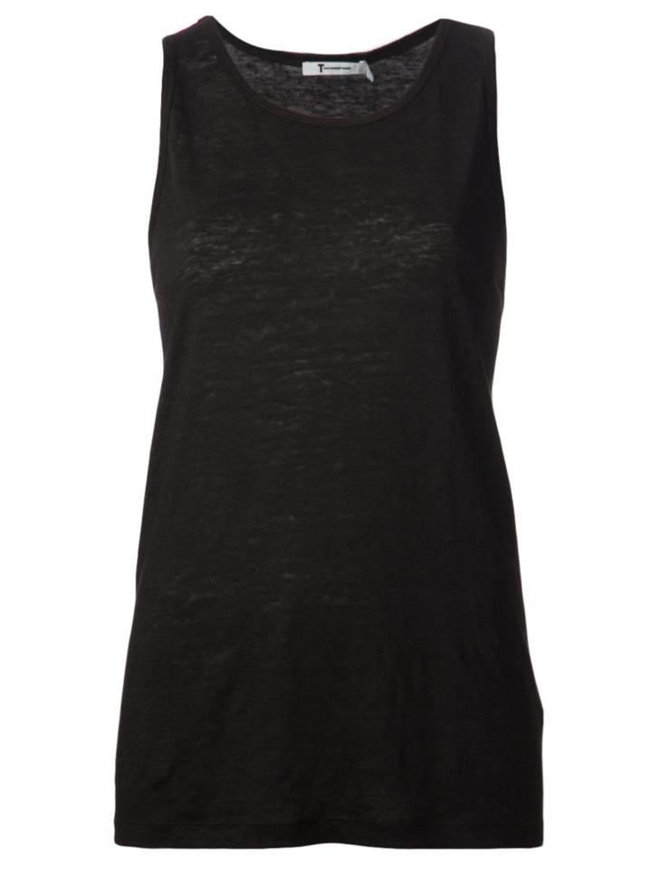 T By Alexander Wang Oversized Tank Top, Women's, Size: Medium, Black, Silk/linen/flax