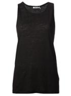 T By Alexander Wang Oversized Tank Top, Women's, Size: Medium, Black, Silk/linen/flax