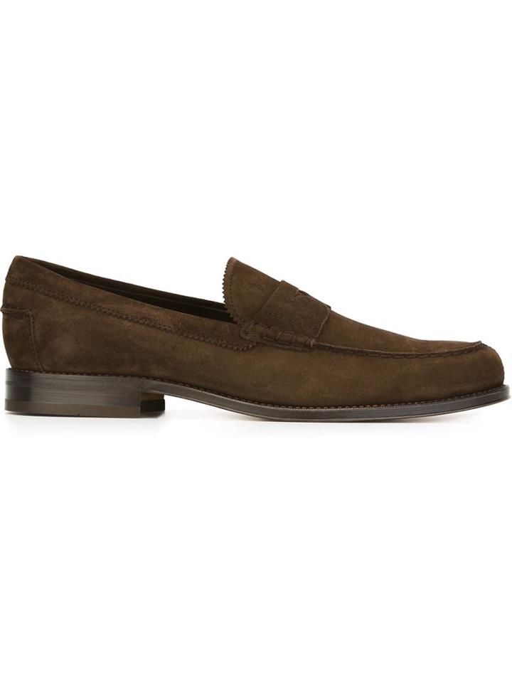Tod S Classic Penny Loafers, Men's, Size: 6.5, Brown, Leather