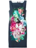 I'm Isola Marras Rose Print Dress, Women's, Size: 40, Blue, Cotton/acetate/viscose