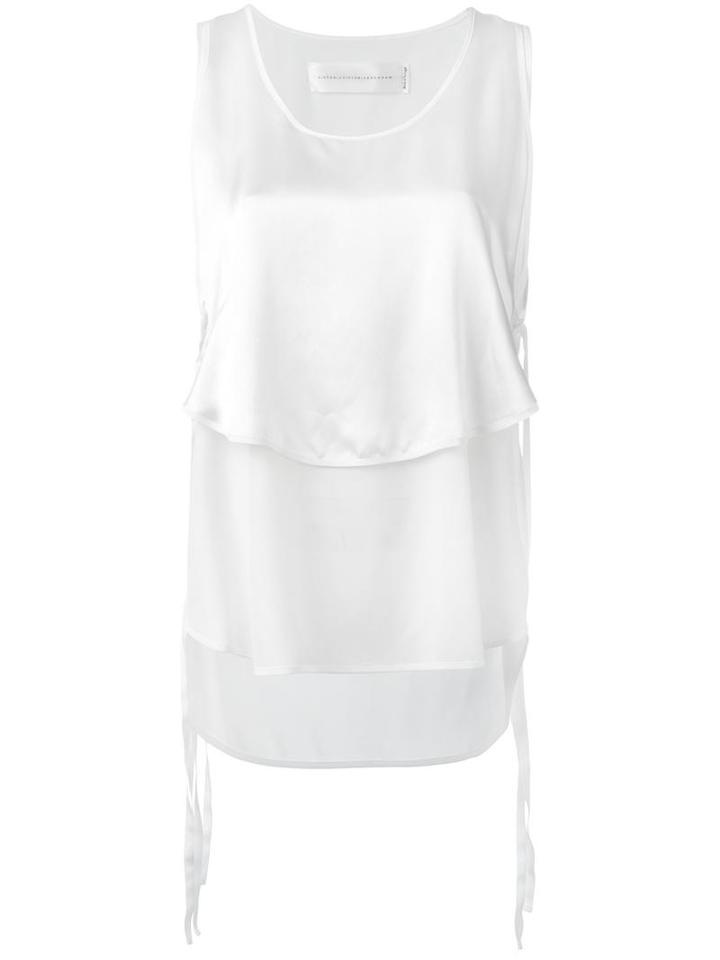 Victoria Victoria Beckham Classic Tank Top, Women's, Size: 36, White, Silk/viscose/cotton