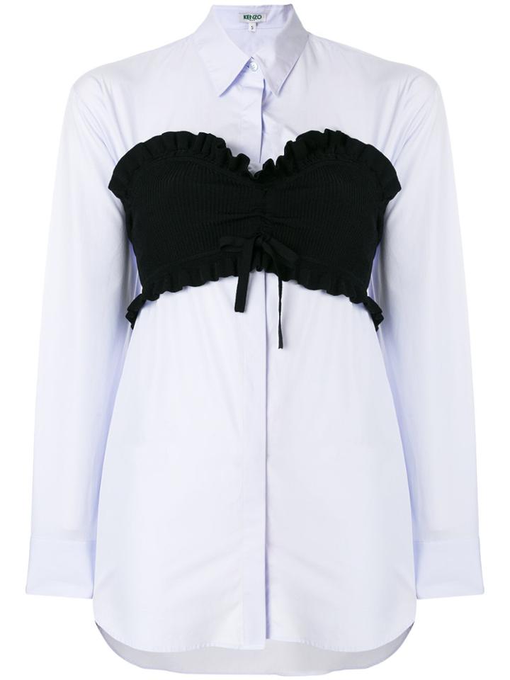 Kenzo Bustier Longline Shirt - Blue