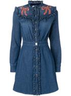 Elisabetta Franchi Ruffle Trim Dress - Blue