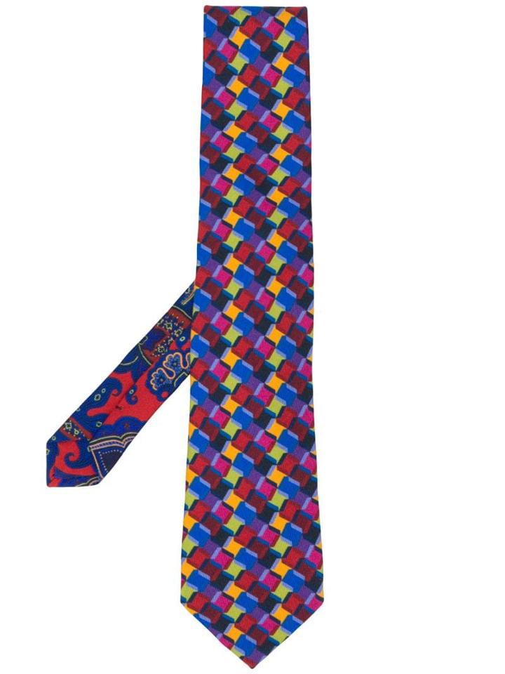 Etro Geo Print Tie - Blue