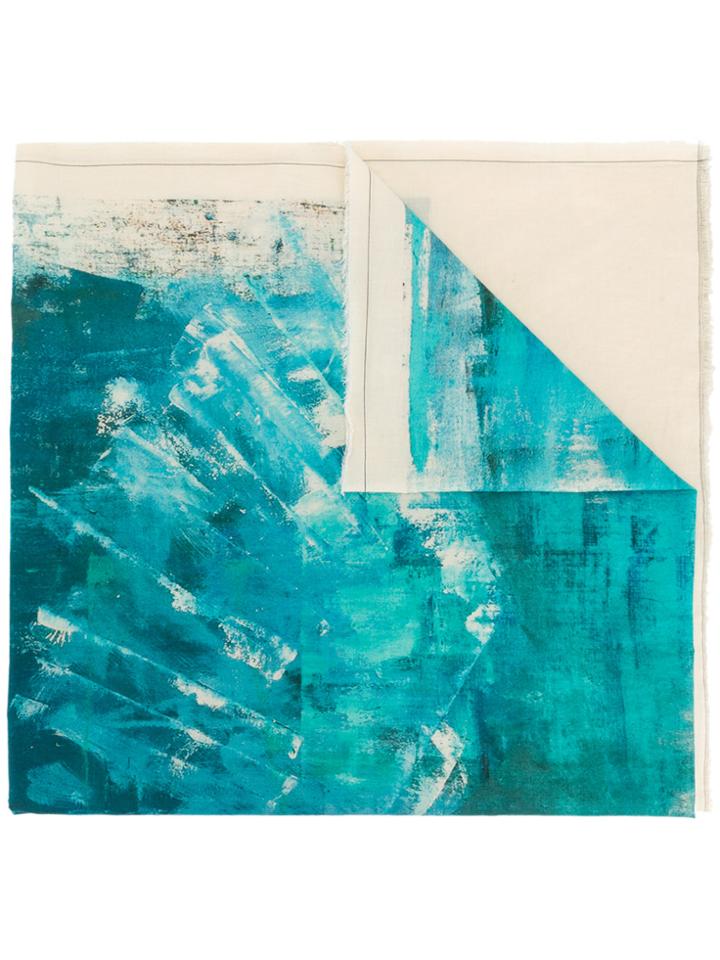 Lost & Found Ria Dunn Paint Print Scarf - Blue