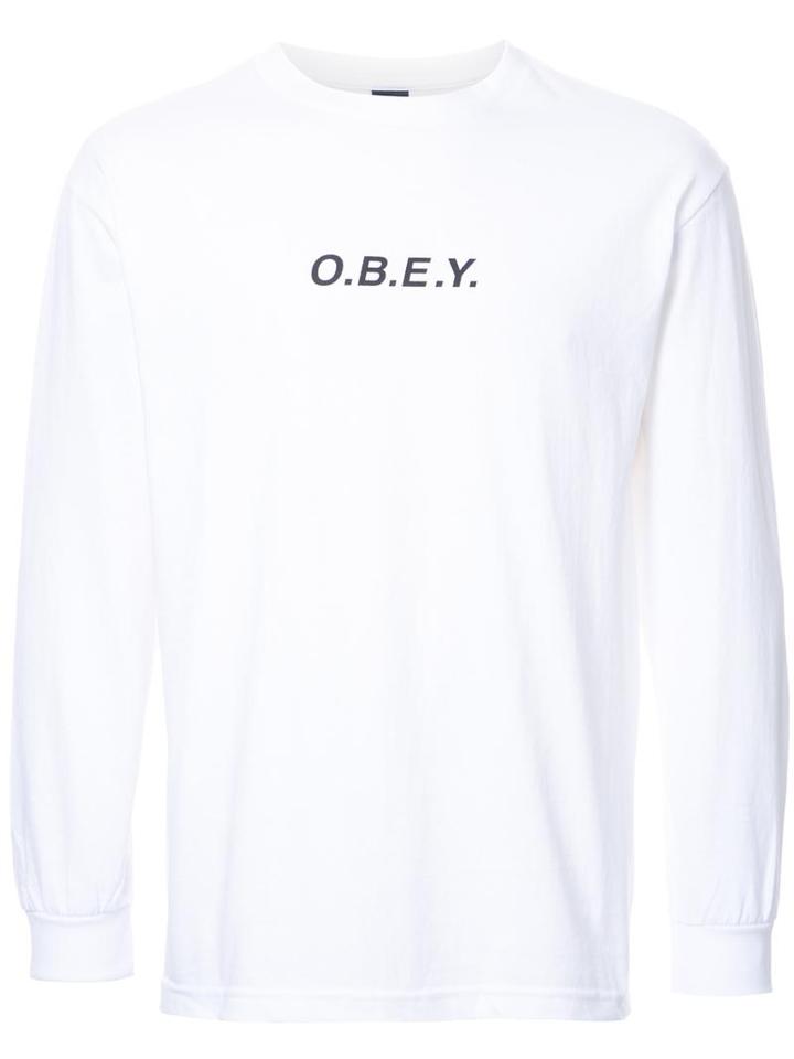Obey Logo Print Sweatshirt, Men's, Size: Xl, White, Cotton