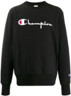 Champion Logo Embroidery Sweatshirt - Black