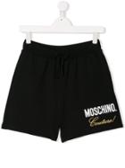 Moschino Kids Teen Moschino Couture Track Shorts - Black