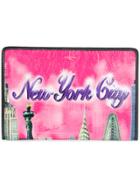 Balenciaga Pink New York Bazar Leather Pouch - Pink & Purple