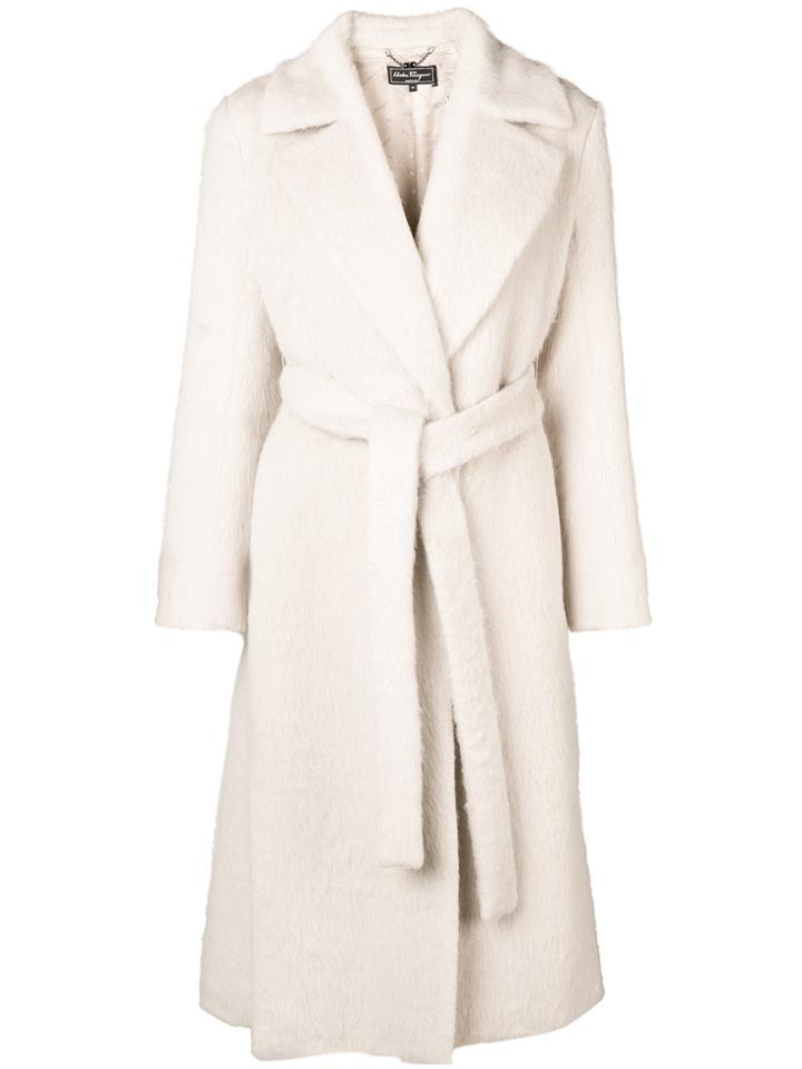Salvatore Ferragamo Double-breasted Belted Coat - Nude & Neutrals