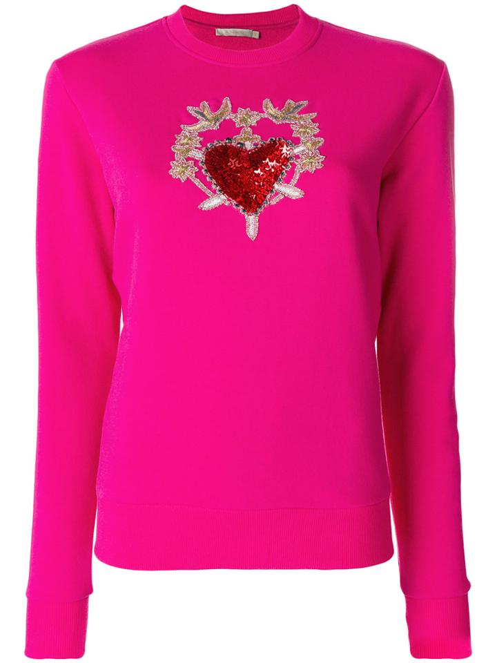 Amen Embroidered Knitted Top - Pink & Purple