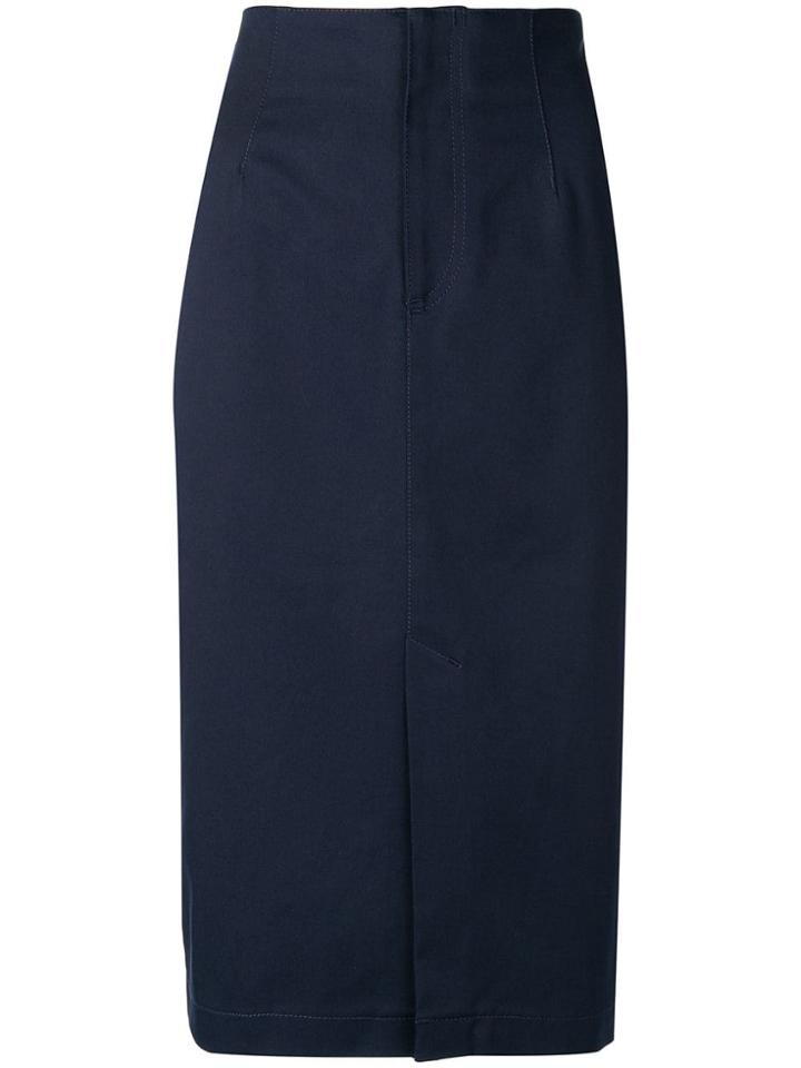 Red Valentino Lace-up Pencil Skirt - Blue
