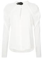 Fleur Du Mal Rouched Sleeves Blouse - White