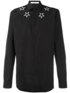 Givenchy Star Embroidered Shirt, Men's, Size: 41, Black, Cotton