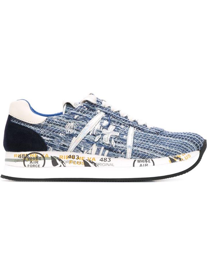Premiata Conny Sneakers, Women's, Size: 40, Blue, Leather/cotton/rubber
