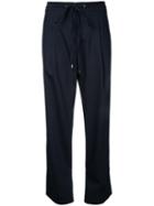 Jil Sander Navy Drawstring Trousers, Women's, Size: 34, Blue, Wool/polyester/spandex/elastane