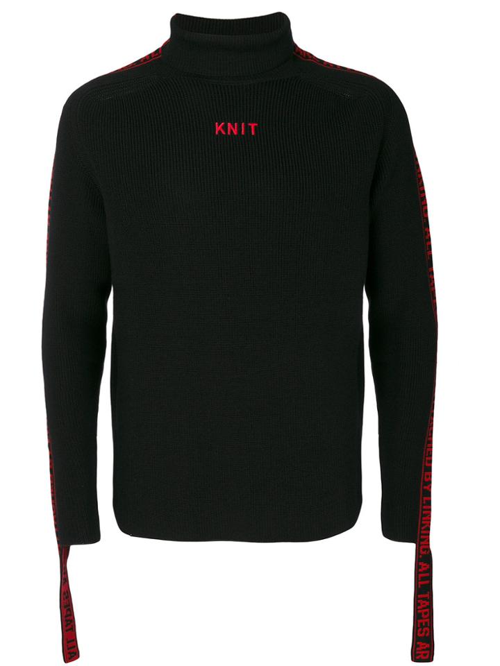 Doublet Knit Roll Neck Jumper - Black