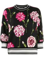 Dolce & Gabbana Carnation Knit Sweater - Black