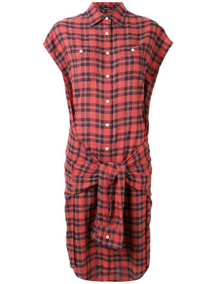 R13 - Wrap Shirt Dress - Women - Cotton/polyester - S, Red, Cotton/polyester