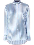 Paul Smith Striped Longline Shirt - Blue