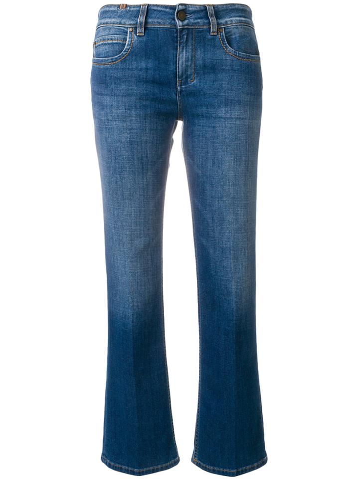 Notify Cropped Faded Jeans - Blue