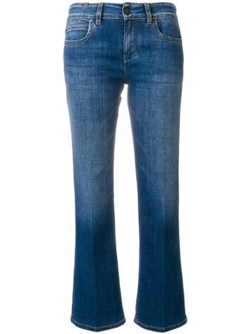 Notify Cropped Faded Jeans - Blue