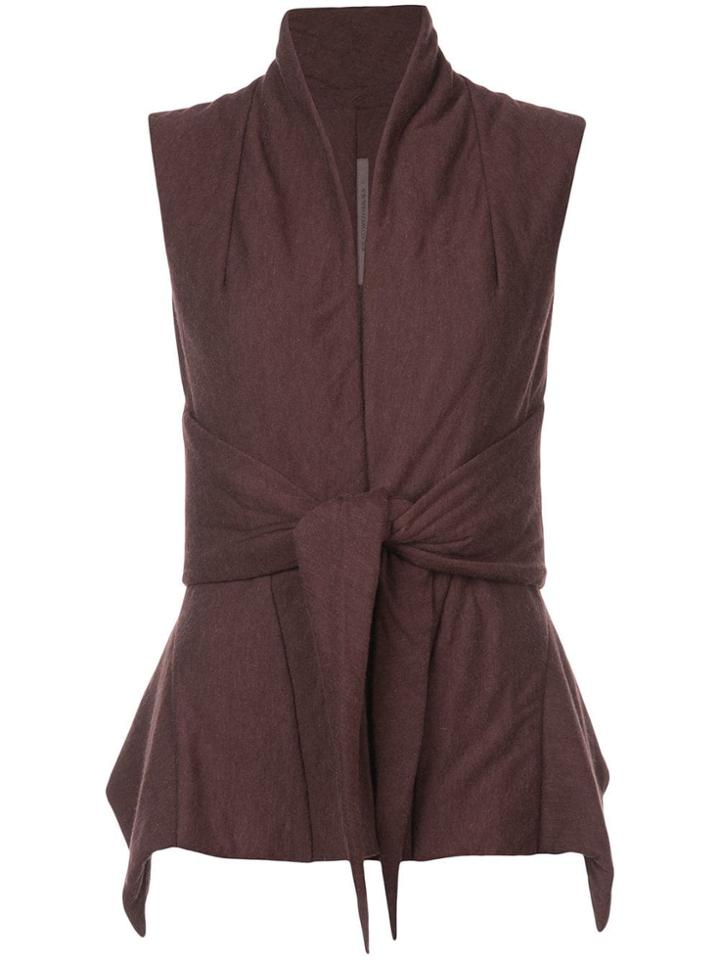 Rick Owens Lilies Padded Tie Front Gilet - Red