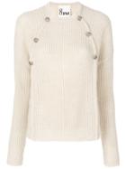 8pm Button-up Knit Pullover - Nude & Neutrals