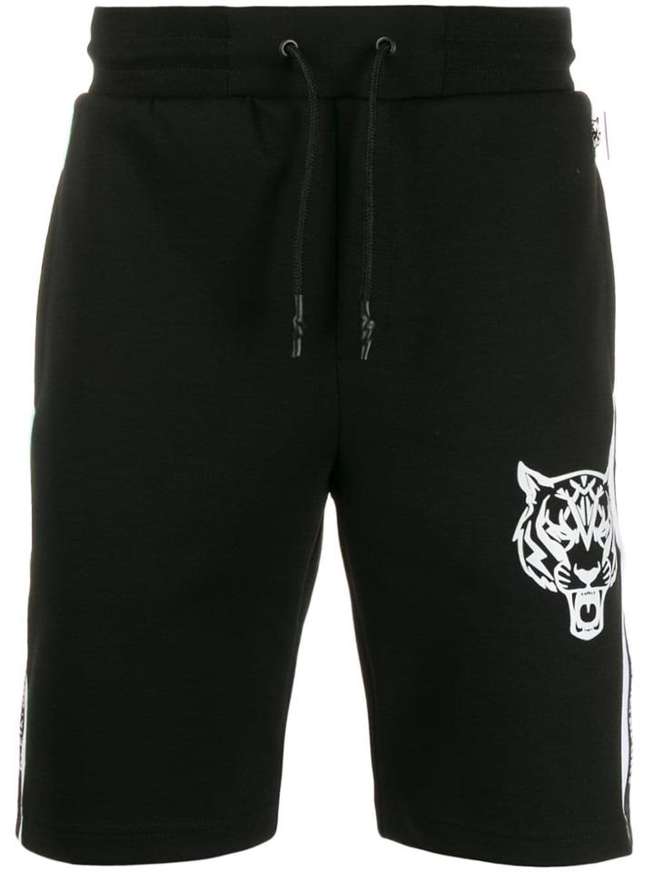 Plein Sport Logo Zipped Hoodie - Black