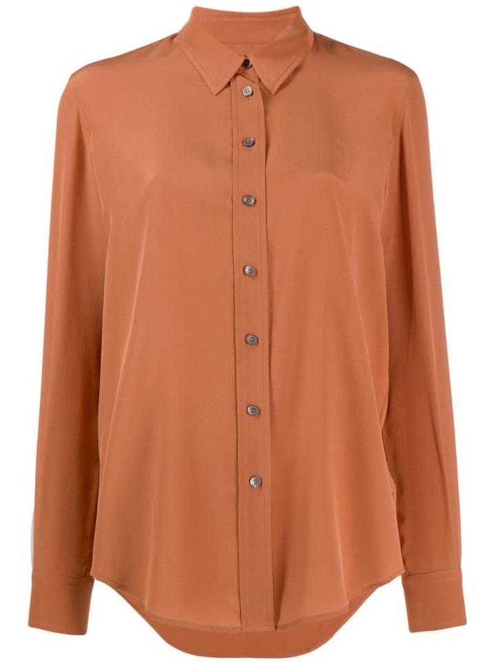 Calvin Klein Long Sleeved Blouse - Brown