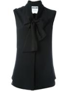 Moschino Pussy Bow Blouse, Women's, Size: 40, Black, Silk