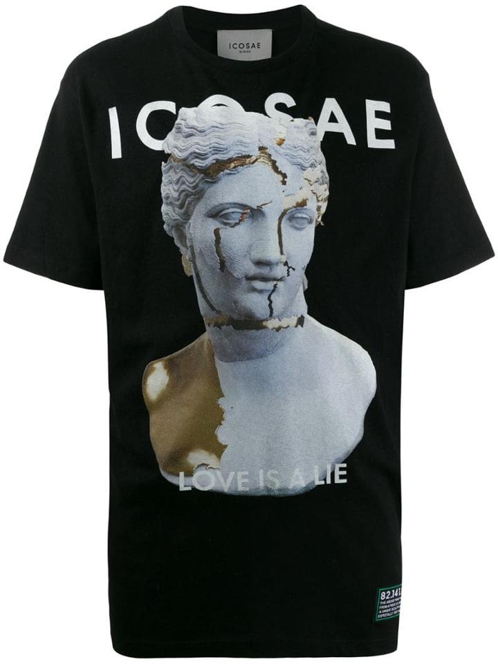 Icosae Logo Print T-shirt - Black
