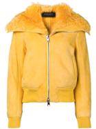 Simonetta Ravizza Lamb Skin Bomber Jacket - Yellow & Orange